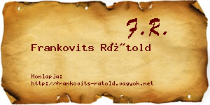 Frankovits Rátold névjegykártya